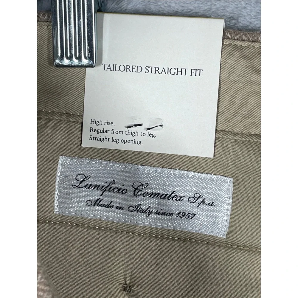 Banana Republic Italian Wool Herringbone Lanificio Comatex Pants Tan L Mens NEW